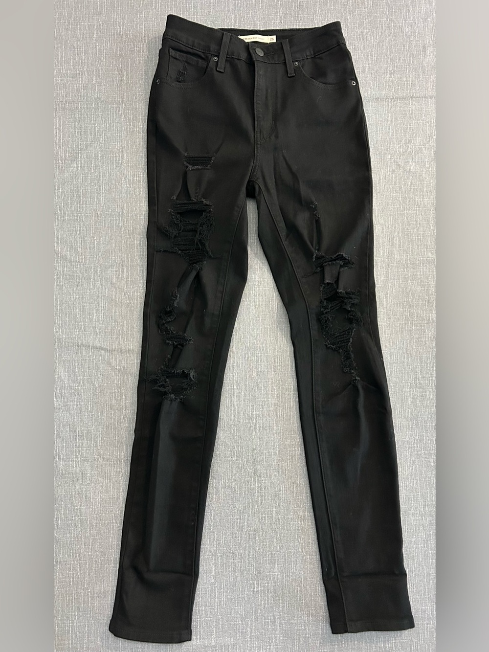 Levi's Black Women’s Skinny Jeans Distressed Stretchy High rise 721